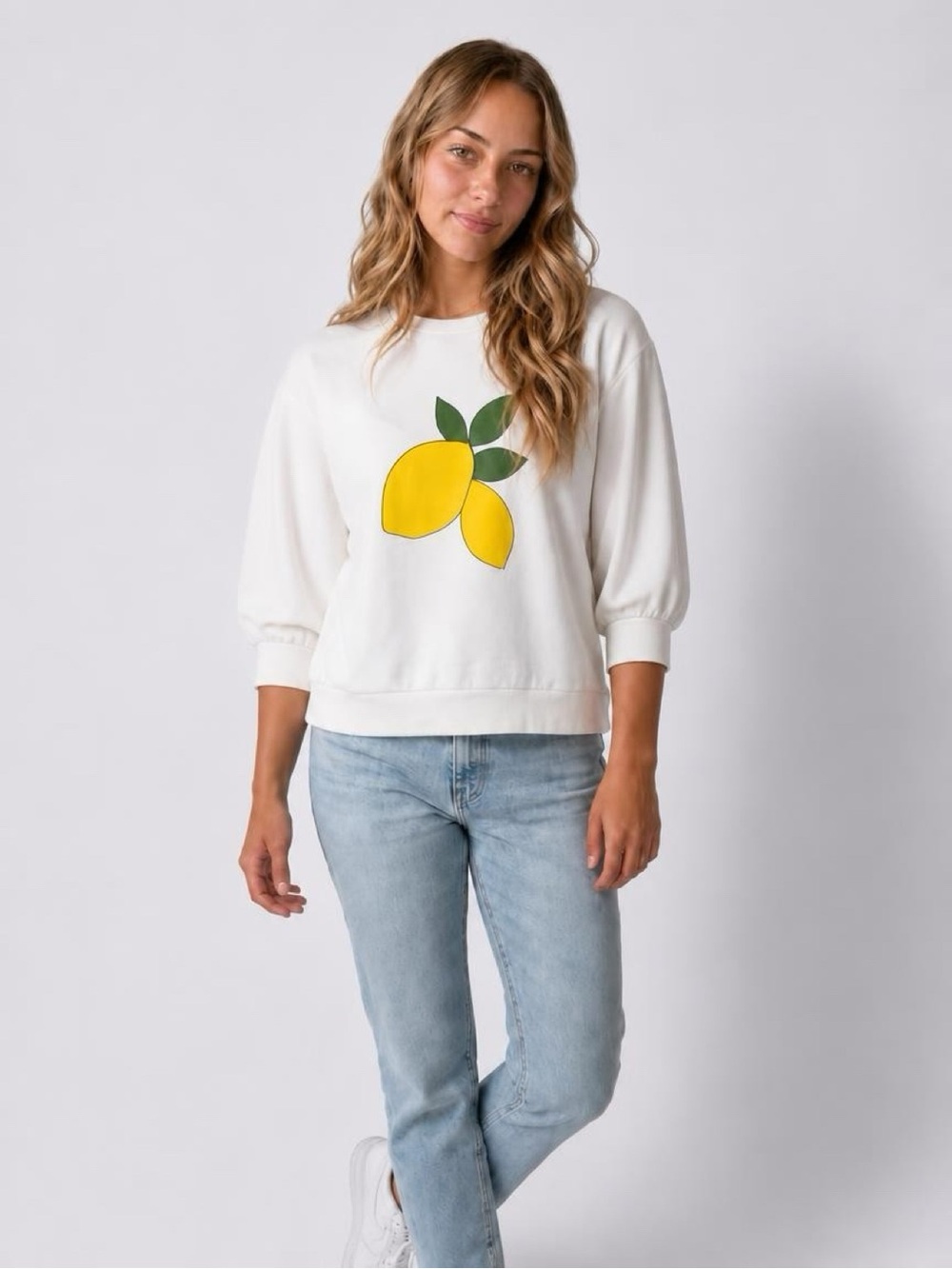 POPSUGAR White Lemon Graphic Pullover Sweatshirt Women’s XL